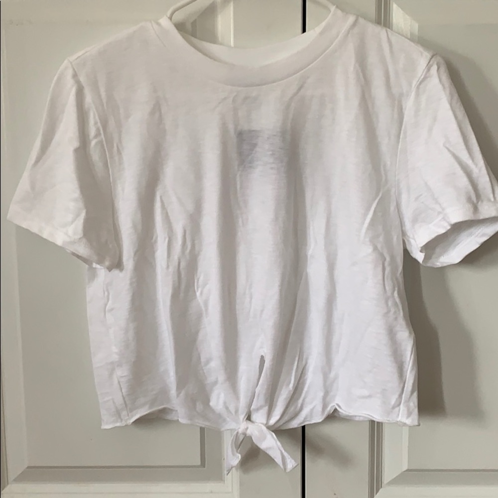 Topshop Front Tie White Shirt